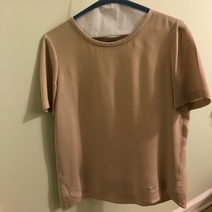 Theory cream blouse 100% silk